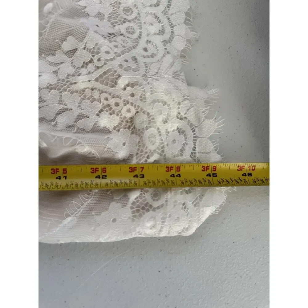 Show Me Your MuMu Dress Large White Lana Midi Lace Tiered Romantic Elegant Boho - Picture 12 of 14